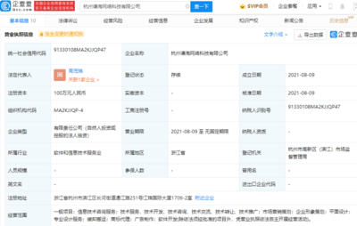 谦淘网络科技公司成立，薇娅丈夫董海锋或为实际控制人
